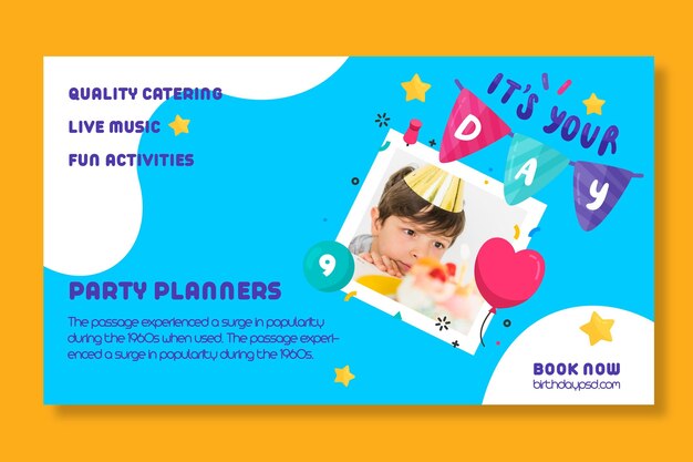 Children's birthday banner template