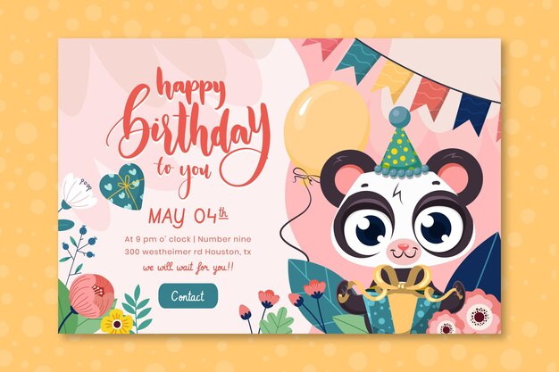 Children's birthday banner template