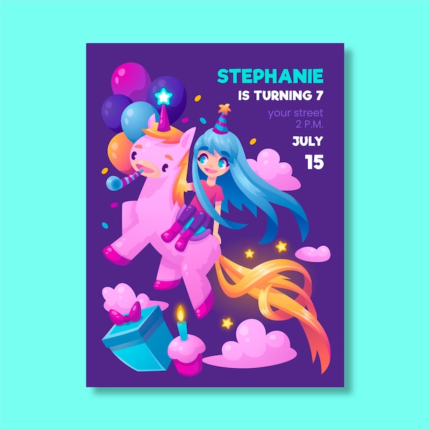 Children's birthday card template