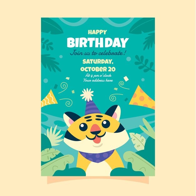 Children's birthday card template