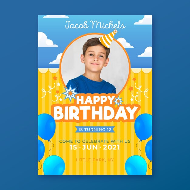 Children's birthday card with photo