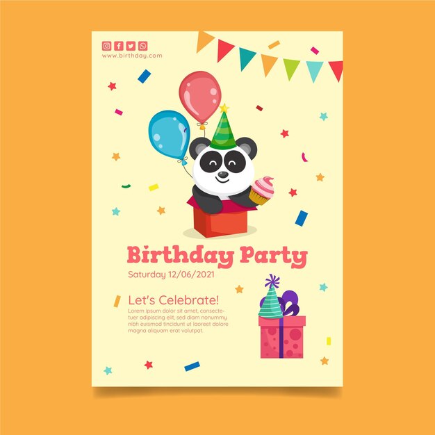 Children's birthday flyer template