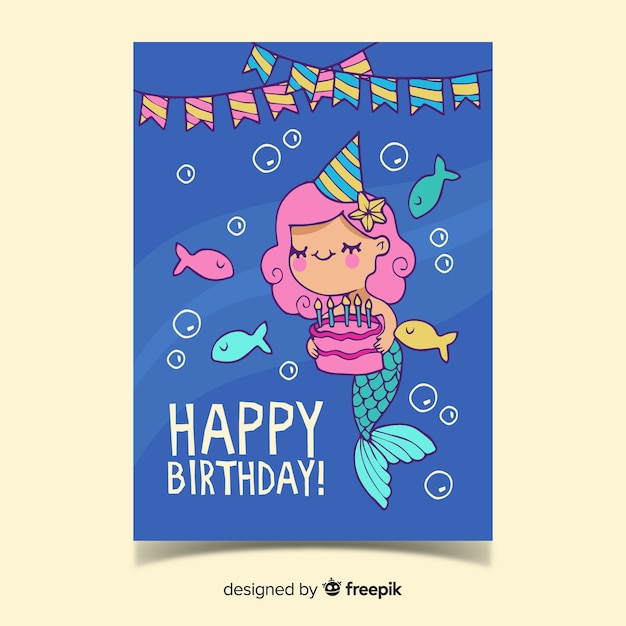 Free Vector children's birthday invitation template