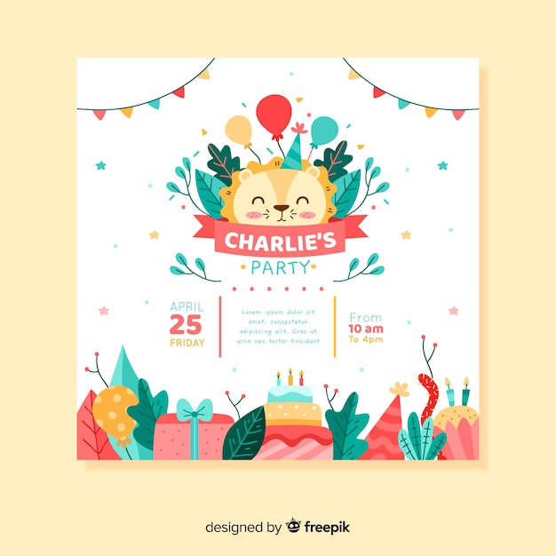 Children's birthday invitation template