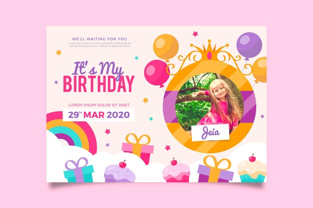 Children's birthday invitation template