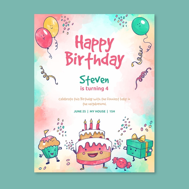 Children's birthday invitation template