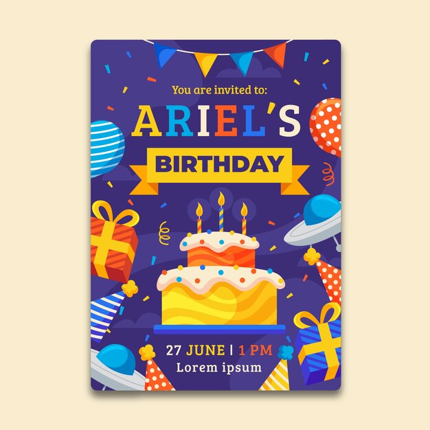 Children's birthday invitation template