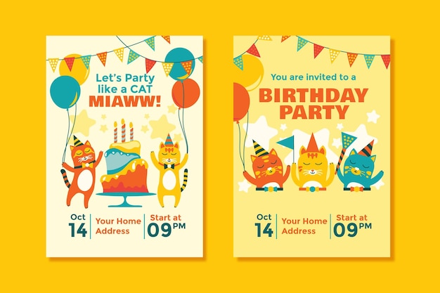 Free Vector children's birthday invitation template