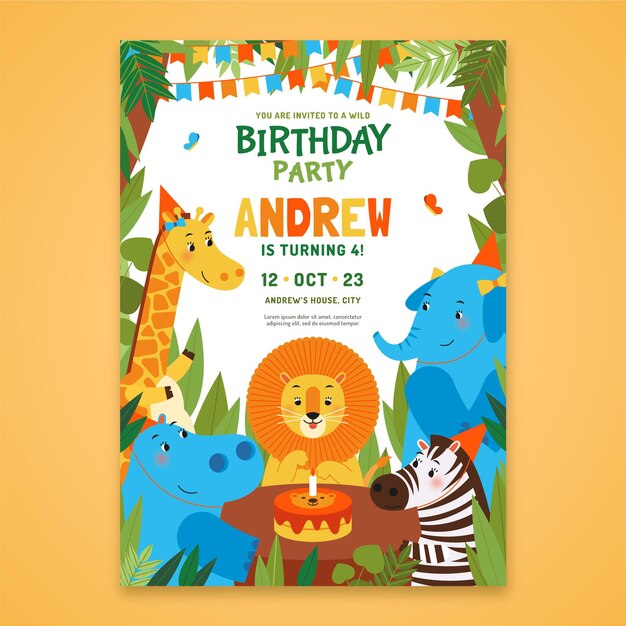 Children's birthday invitation template