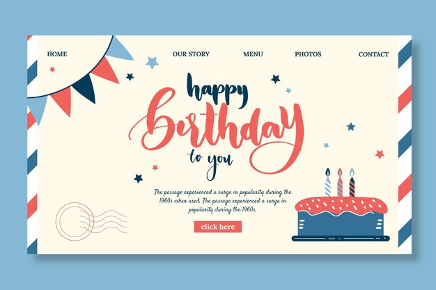 Children's birthday landing page template