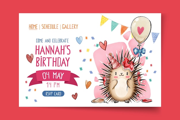 Free vector children's birthday landing page