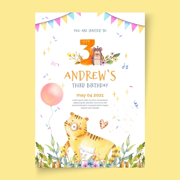 Children's birthday poster template