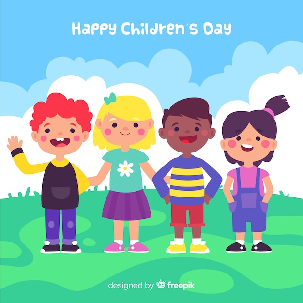 Children's day flat design background