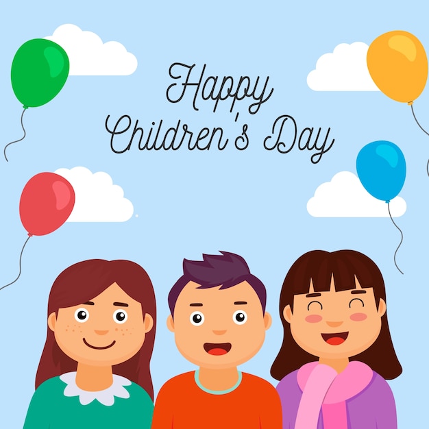 Children's day in flat design