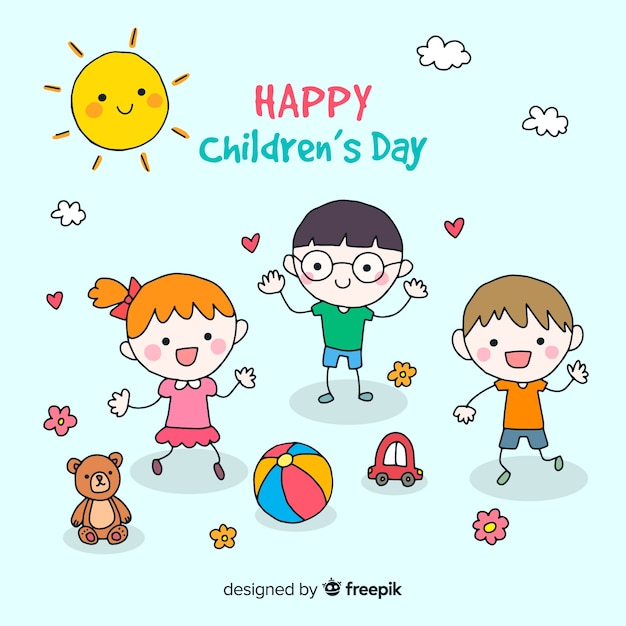 Children's day happy friends background