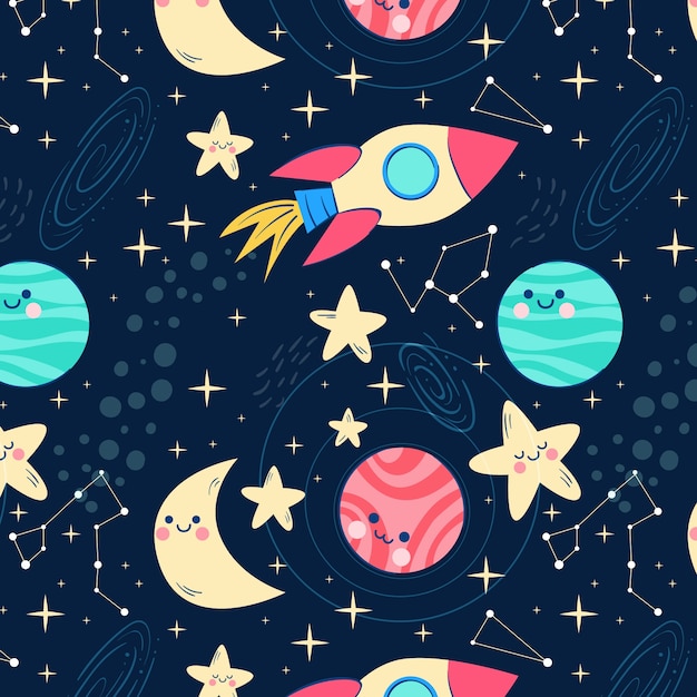 Children space illustration