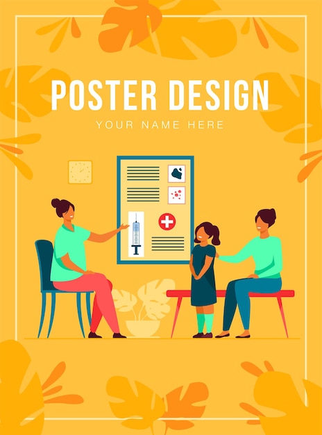 Children vaccination poster template