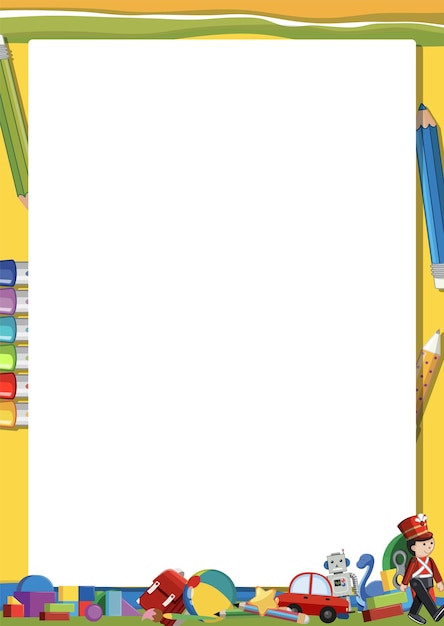 Free vector children39s toys on background frame border template