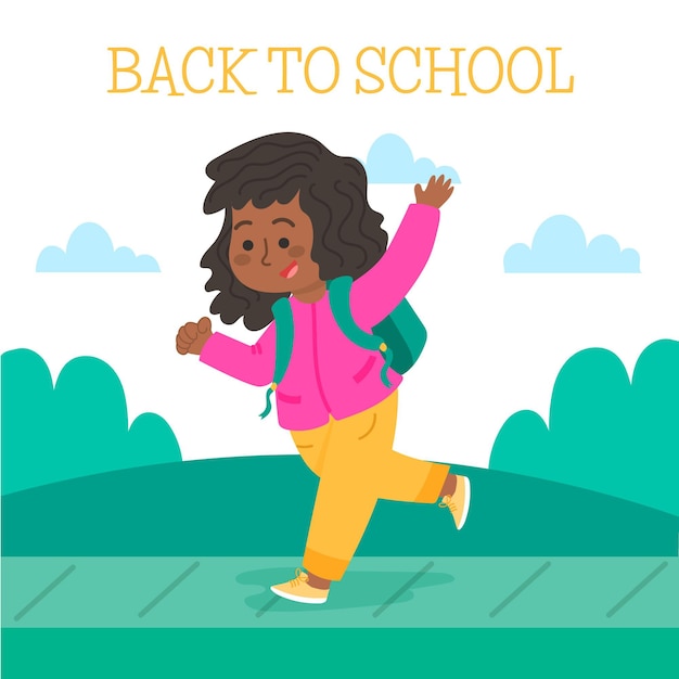 Childrens back to school illustration drawn