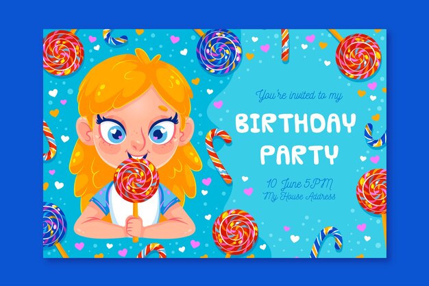 Childrens birthday invitation template