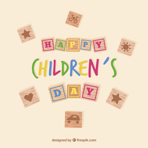 Childrens day design in scribble style