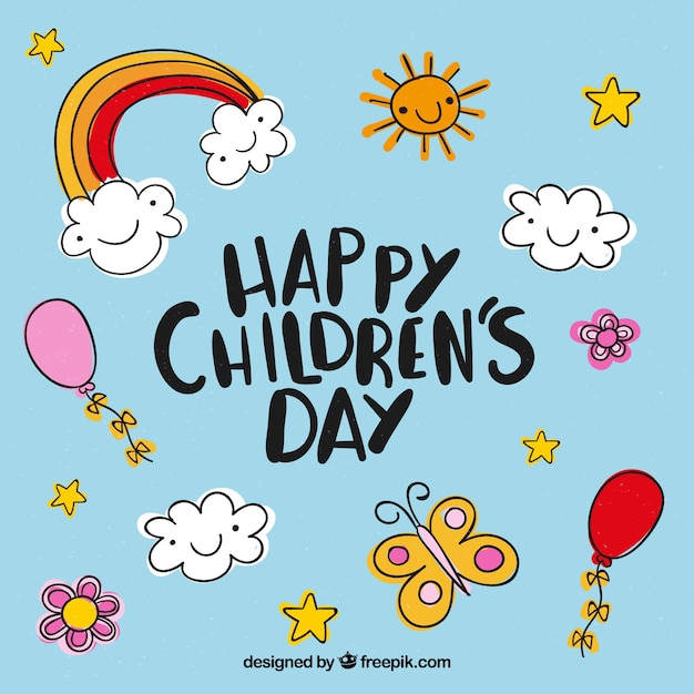 Childrens day design with elements