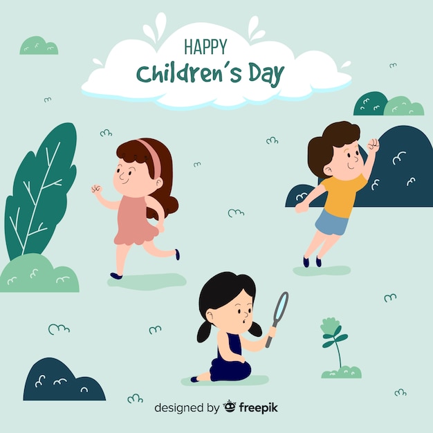 Childrens day exploring kids background