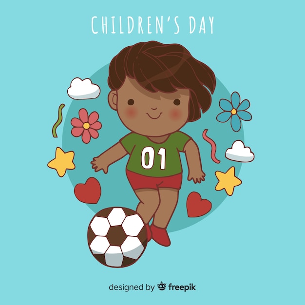 Childrens day sporty kid background