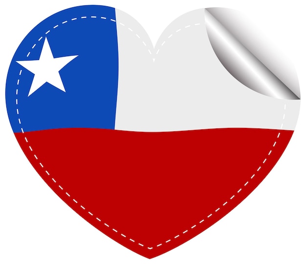 Free Vector chile flag in heart shape