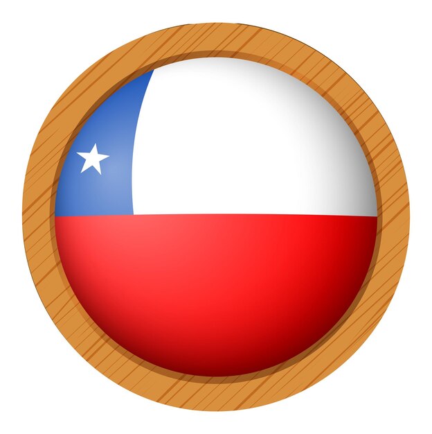 Chile flag on round button