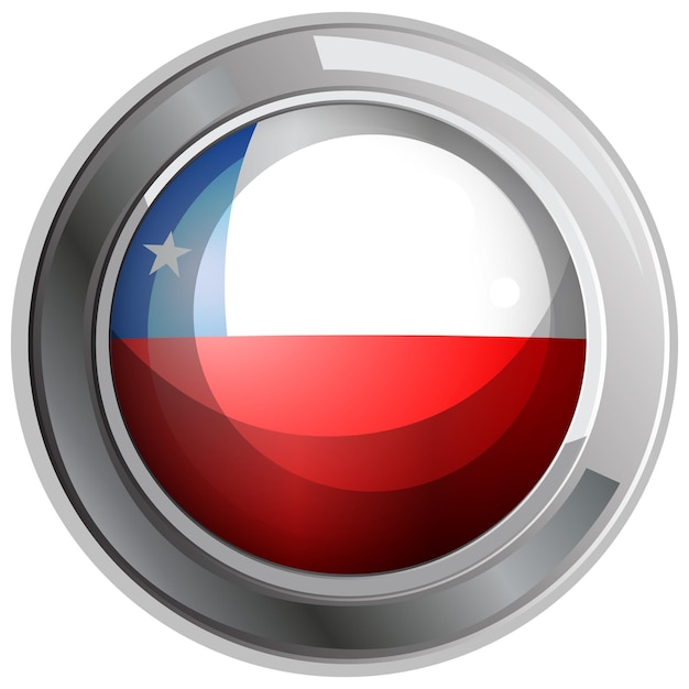 Chile flag on round icon