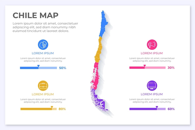 Free Vector chile map infographic in flat design