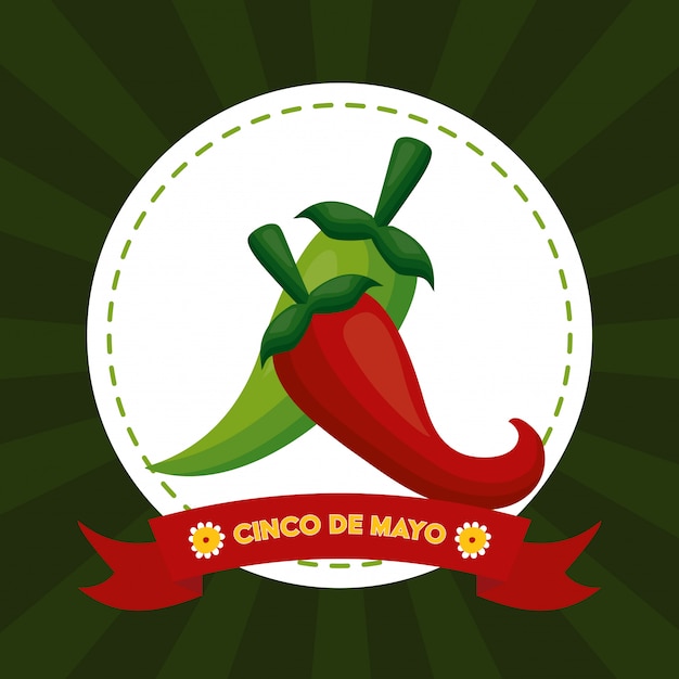 Chili pepper food, Cinco de mayo, Mexico illustration