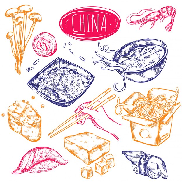 China Food Sketch Set