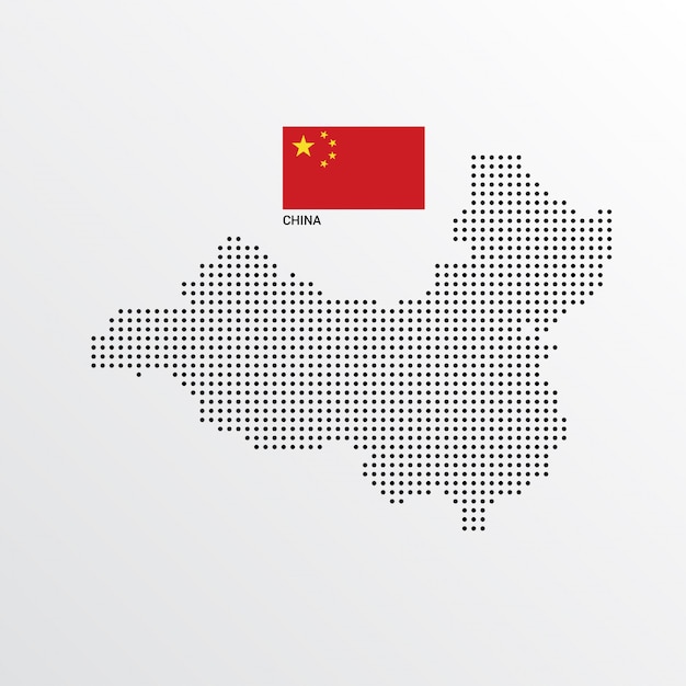 China Map design with flag and light background vector 