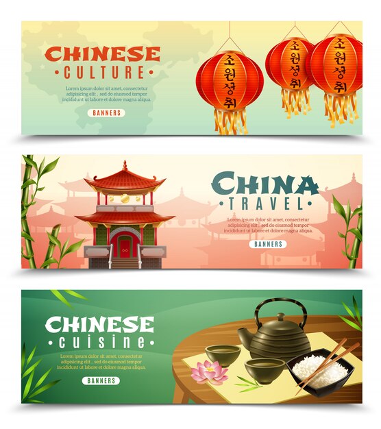 China Travel Horizontal Banner Set