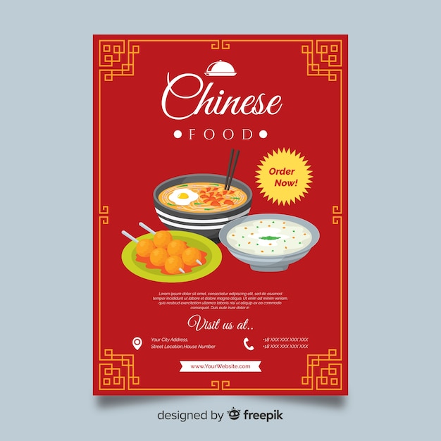 Chinese dishes restaurant flyer