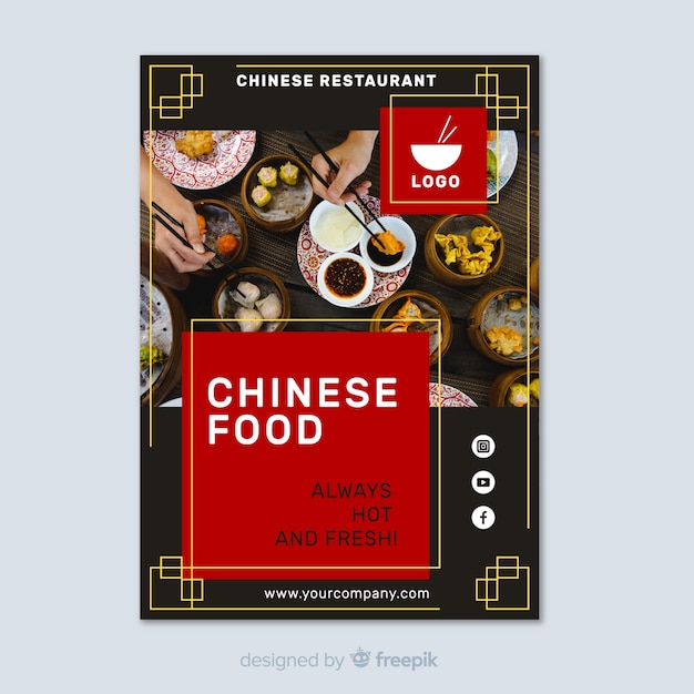 Chinese food flyer template