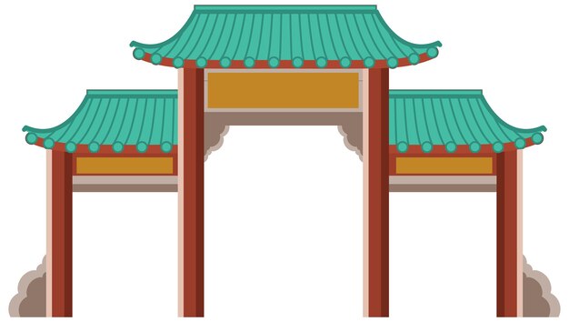 Chinese Gate or Paifang isolated on white background