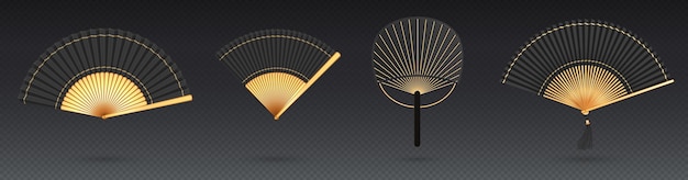 Free Vector chinese and japanese hand fans