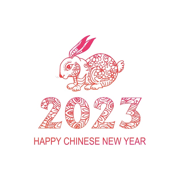 Chinese new year 2023 symbol decorated with a rabbit background