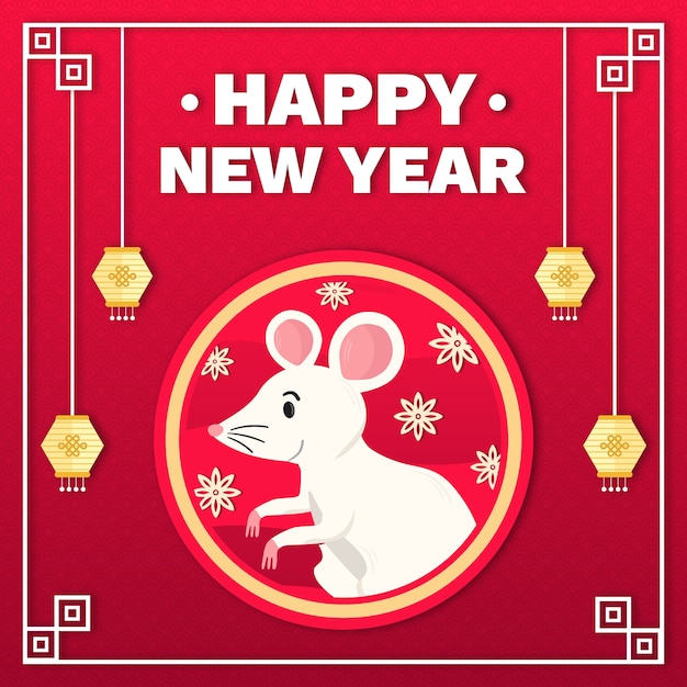 Chinese new year concept in paper style