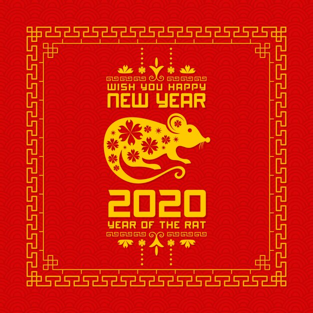 Chinese new year in flat design