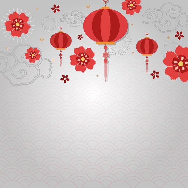 Chinese new year mockup illustration