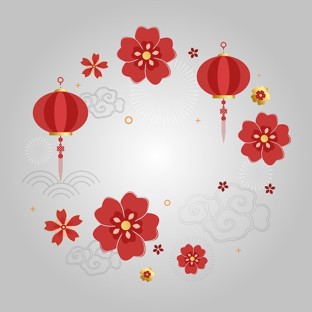 Chinese new year mockup illustration