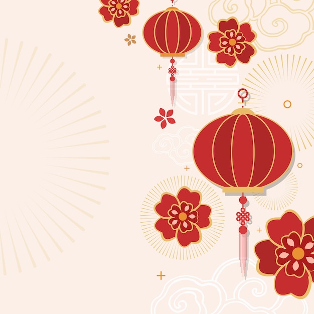 Chinese new year mockup illustration