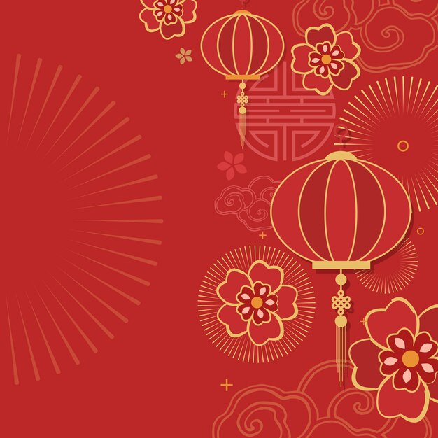 Chinese new year mockup illustration