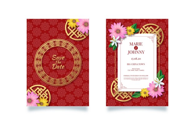 Chinese style for wedding invitation