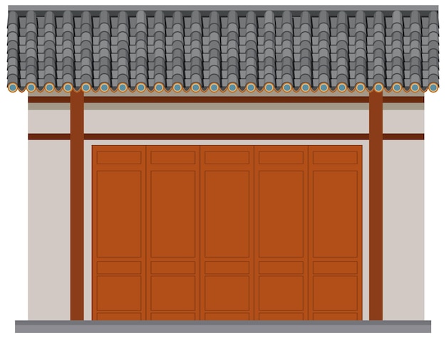 Free Vector chinese traditional architecture on white background