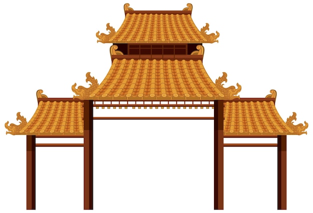 Chinese traditional architectures on white background